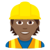 👷🏾 construction worker: medium-dark skin tone display on JoyPixels